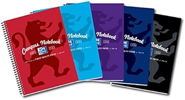 Oxford Campus A4 Size Card Cover Notebook - Assorted Colour, Pack of 5