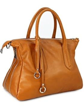 BELLI® mittelgroße ital. Nappa Leder Handtasche Shopper - Freie Farbwahl - 36x25x17 cm (B x H x T)