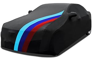 Asasytal Copriauto Auto Interno Completa, Anti-Dust/Traspirante Morbido Tessuto in Velluto con Elasticità Bene, Universale Fit Saloon/Berlina L4.9~5,25m per la Mostra di Garage/Auto, Nero con Motivo