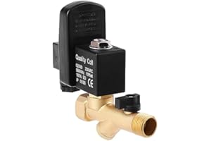 FTVOGUE G1/2 DN15 Rubinetto Di Scarico In Ottone Programmabile, Valvola di Scarico Elettronica Per Compressore D'aria(AC 220V)