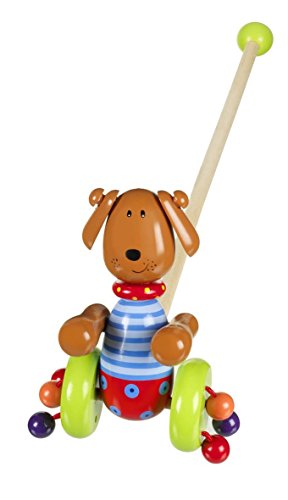 Orange Tree Push Along wooden toy - Dog design