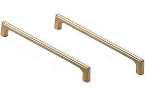 Dreneco 2pcs Poignée Meuble Cuisine, Poignées de Tiroir en Laiton Brossé Moderne Européenes Poignee de Porte de Cuisine Salle de Bain, Entrax de trou 160mm