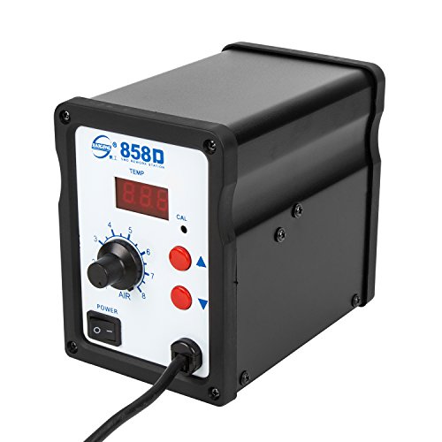 Uvistar 858D Lötstation Klein Entlötstation Digital Temperaturgeregelt Regelbar Heissluftpistole Set Profi für Platinen Handy Mobil mit Temperaturanzeige 100~450℃ LED Digitalanzeige 700W mit Zubehör - 8