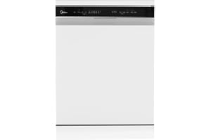 Midea Smart Freestanding Dishwasher, 14 Place Settings, 9 Programs, Wi-Fi, Delay Start & Dual Zone Wash, Silent & High Energy Efficient, Rapid Wash, Child Lock, Ion Dishfresh White WQP14-W7633DW