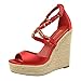 Produktbild SHE.White Damen Wedge Sandal Basic Plateau Sandalen Kette Kreuz Gebunden Keilabsatz Schuhe Sommer Elegant High Heels Offener Zeh Wedge Schuhe Sommerschuhe