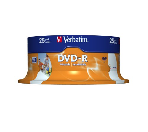 Verbatim DVD-R 16x Speed 4,7GB Wide Printable Surface 25er Spindel DVD-Rohlinge - 2