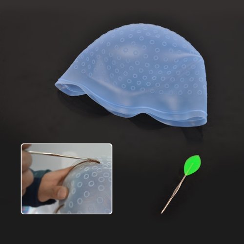 Blue Hairdressing Coloring Highlighting Dye Tinting Tipping Frosting Cap+Hook