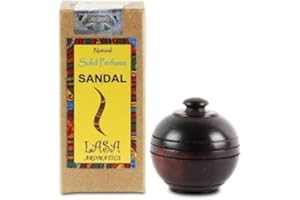 GENERIC RSGM Lasa Aromatics Natural Sandal, profumo solido in barattolo di legno, unisex, 6 g
