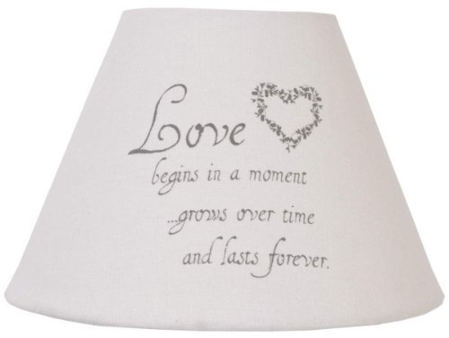 Preisvergleich Produktbild Clayre & Eef 6LAK0180 Nostalgie Lampenschirm weiß LOVE