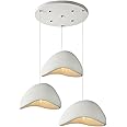 Kadirelli - Hanglamp – Plafonniere Plafondlamp – Wabi Sabi – Japandi Hang Lamp – 40 CM – Wit – Slaapkamer Lamp – Hanglamp Eetkamer
