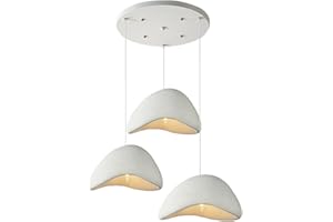 HEYUN Kreatywna Lampa Wisząca Wabi-sabi E27 Biały Żyrandol Z Polietylenu Nowoczesna Lampa Wisząca Na Stół Do Jadalni 3 Światła Oświetlenie Wewnętrzne Regulowana Dekoracja Domu(B1)