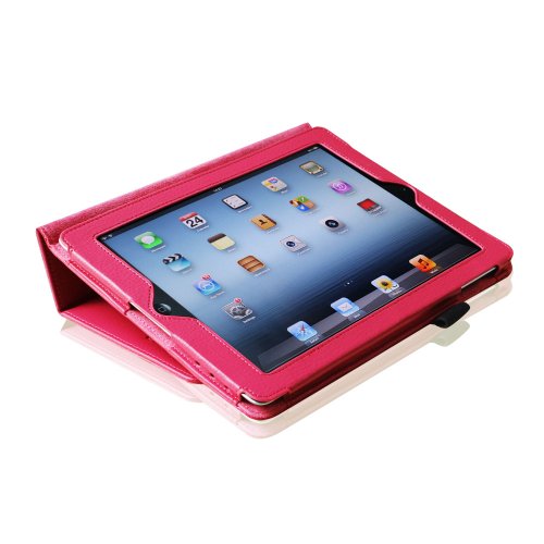 Fintie iPad 2 / 3 / 4 Hülle Case – Folio Slim Fit Kunstleder Schutzhülle Cover Tasche Etui mit Auto Schlaf / Wach Funktion für Apple iPad 2 / iPad 3 / iPad 4, Magenta - 5