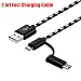 Produktbild Type-C/Micro USB Ladekabel, Siswong 2 in 1 Geflochten Sync Datenkabel Netzkabel Ladegerät Kabel für Android (Schwarz)