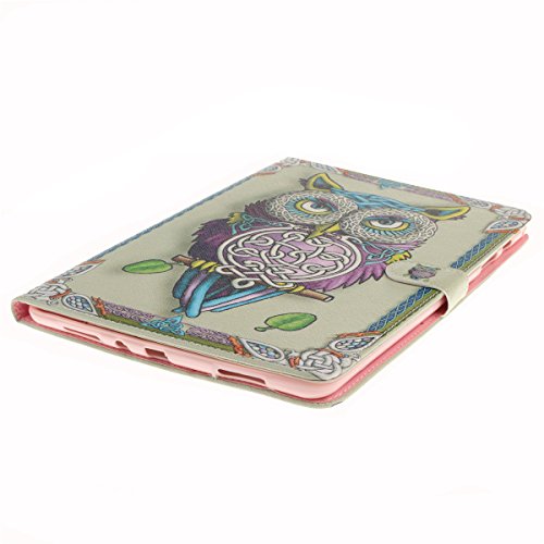 Felfy Slim Full Body Niedlichen Cartoon Gelbe Eule Muster PU Lederhülle Case Cover Etui Schutz Hülle Tasche für Samsung Galaxy Tab A 9.7 Zoll T550 P550 T555N + 1x Eule Anti Stöpsel + 1x Gold Stylus - 3