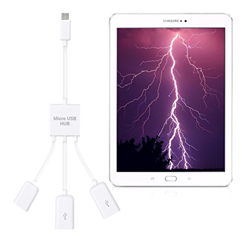 kwmobile 3in1 Micro USB OTG Hub Adapter für Samsung Galaxy Tab S2 9.7 T810N/T813N/T815N/T819N – Mikro USB Verteiler in Weiß - 5