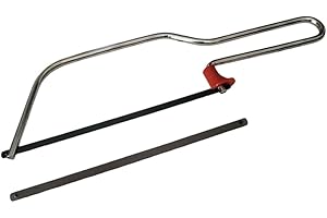 FAST WORLD SHOPPING Seghetto Manuale A Forma Di Arco, Segaccio Da Taglio Multiuso, Archetto Con 2 Lame Intercambiabile Da 155mm, per Materiali Ferrosi, Legno, Plastica e Cartongesso