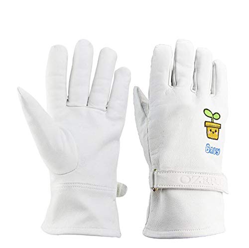 Preisvergleich Produktbild HCYTPL Sheepskin Gartenhandschuhe, Gartenhaus-verschleißfeste Lederhandschuhe für Lager, BAU, Gartenbau, Outdoor, mittelindustrieller Einsatz,C,L