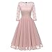 Produktbild  JUSTSELL 1950er Kleider für Damen Herbst,Frauen 50er Vintage Retro Kleider Chiffon Spitze Patchwork Brautjungfer Hochzei Kleider Rundhalsausschnitt Abendkleid Cocktailkleid