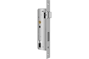 FUNNYTEK Stainless Steel Mortice Sash Lock, 92MM Center Door 40MM Backset Lock for Internal and External Doors, Satin Nickel Frame Mortice Deadlock for Home and Workplace