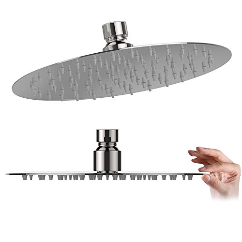 Homdox Duschkopf Regendusche Regenduschkopf Duschbrause Kopfbrause Regenbrause mit Anti-Kalk-Düsen Edelstahl poliert Spiegeleffekt hochglänzend (ca. 40cm) - 4