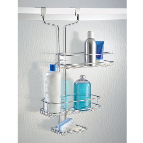 InterDesign Linea Verstellbarer Badezimmer-/Dusch-Caddy für Shampoo, Conditioner, Seife – Silberfarben - 2