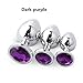 Price comparison product image for Woman Silent Ee Funny Toy 3pcs/Set Small Medium Big Available 13 Colors Stainless Steel Solid Metal Plug Products,Plum