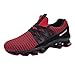 Produktbild Mode Schuhe Herren, Daily Fitnessschuhe Laufschuhe Atmungsaktiv Turnschuhe Schnürer Sportschuhe Sneaker Mode Beathable Mesh Lace-up Freizeitschuhe (EU:45/CN:46, Rot B)