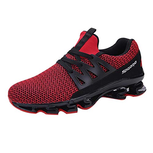 Preisvergleich Produktbild Mode Schuhe Herren, Daily Fitnessschuhe Laufschuhe Atmungsaktiv Turnschuhe Schnürer Sportschuhe Sneaker Mode Beathable Mesh Lace-up Freizeitschuhe (EU:45 / CN:46, Rot B)