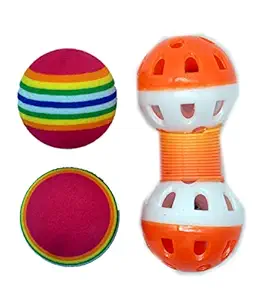 Pets Empire Pet Cat Soft Foam Multi-colorl Interactive Toys Kitten Plastic Bell Ball Funny Playing Toy (Color May Vary)