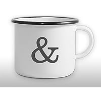 The Manufacture Und Symbol Zeichen Emaille Becher Tasse als Geschenk, weiß Liebe Zukunft