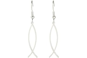 unift Pendientes Para Mujeres Niñas Jesús Fish Símbolo de la Fe Pendientes de Acero Inoxidable Chic Arc Fish Hook Earrings Christian Jewelry