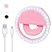 Produktbild Prochive Selfie Kamera LED-Licht Taschenlampe Lampe Ring Licht Zusatzbeleuchtung Nacht Selfie Verbesserung für Smartphones, wiederaufladbare 3-stufige Helligkeit, runde Form (Rosa)
