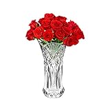 VIDRIO DE ALTA CALIDAD: Nuestro florero mide 29cm de alto y tiene un diámetro de 15cm, que es perfecto para flores de tallo largo. El vidrio es de alta claridad y es muy grueso, lo que le da al florero un aspecto hermoso y lujoso. Muestre sus flores.