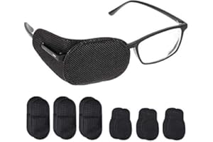 pengxiaomei 6 Pairs Eye Patches, 2 Size Adjustable Lazy Eye Patches Amblyopia Corrected/Visual Acuity Recovery Eye Patches for adults and kids (Black)
