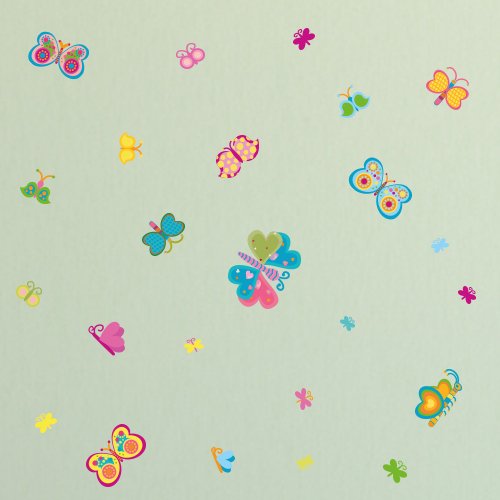 Wandkings Schmetterlinge Wandsticker Set, 60 Aufkleber, 2 DIN A4 Bögen, Gesamtfläche 60 x 20 cm - 5