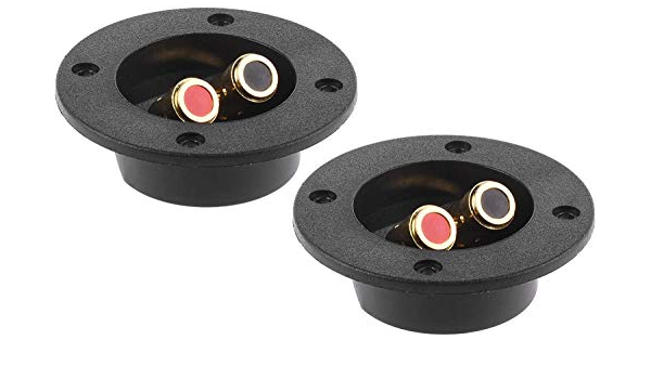 Bluecell 1 Pair 3 Inch Double Binding Round Gold Plate Push Spring Loaded Jacks Speaker Box Terminal Cup Amazon In Industrial Scientific