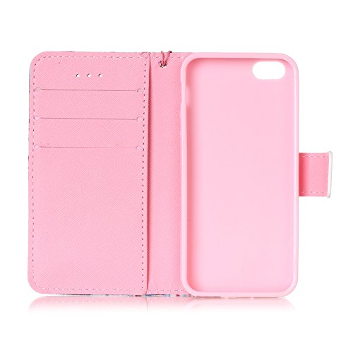 iphone SE / iphone 5 / iphone 5S Hülle Leder ,SKYXD Traumfänger Drucken Muster Schutzhülle PU Folio Ledertasche Trageschlaufe / Magnetverschluss / Kartenfächer Brieftasche / Standfunktion Handyhülle mit Eule Staubstecker + Eingabestift 3 in 1 Zubehör Handytasche Etui für Apple iphone 5/5s/SE Bookstyle Flip Leather Case With Stylus Dust Plug - 4