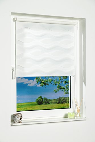 K-home Klemmfix Doppelrollo „Welle“ ohne Bohren – Weiß 70 cm x 200 cm (B x L) - 4