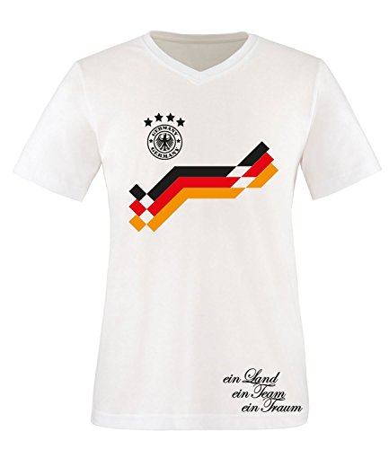 Luckja EM 2016 Deutschland Trikot Wunschname und Wunschnummer Motiv 11 Herren V-Neck T-Shirt