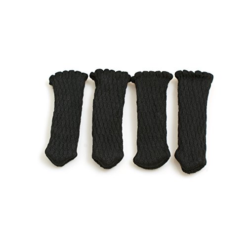 Preisvergleich Produktbild Design61 Stuhlsocken Möbel Socken Stuhlbeinsocken Fußbodenschoner Möbelgleiter Socken Parkettschoner Bodenschutz in Schwarz 4 St.