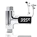 Produktbild Duschthermometer, KWOKWEI Badethermometer mit Led-Display, 360 Grad-drehbarer Shower Thermometer mit 1/2 Zoll Schlauch, Batterielose Wasser Dusche Temperatur mit Bereich der 5-85 Grad für Badezimmer