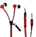Acid Eye Red Zipper earphone with ear bud in-ear high bass with mic RS.179.00