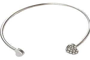 YONUARET Braccialetti Da Donna Con Strass, Braccialetti In Lega, Bracciale Aperto, Bracciale A Cuore Braccialetti Da Donna Con Strass Gioielli In Argento, Oro Rosa, Regali Di Gioielli Per Donne E Ragazze