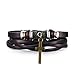 Produktbild LZHM Neue Art Und Weise Kreis Lederarmband Armband Unisex Multi Strang Echtes Leder-Armband Kreuz-Anhänger Schwarz