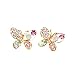 Produktbild Damen Ohrringe Schmuck Ohrstecker stecker DAY.LIN Hohler Luxus Hell Bunt Crystal Simulierte Perle Schmetterling Ohrringe