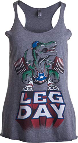 Ann Arbor T-shirt Co. «Leg Day» (¡Hoy Toca Hacer piernas!) - Diseño Divertido para Levantar Pesas Camiseta de Tirantes para Mujer Sport XX-Large Deporte Gris - XX-Grande - 2XL