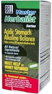 Master Herbalist Series, Acidic Stomach Alkaline Balance, 830 mg, 60 Capsules