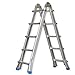 Produktbild Masko® Aluleiter 5,10m Teleskopleiter Aluminium Multifunktionsleiter  Aluleiter  Klappleiter  Anlegeleiter  Bockleiter  Schiebeleiter  höhenverstellbar beidseitige Steh und Treppenleiter | 4 x 5 Sprossen | Länge: 5,10m