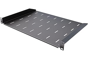 Stalflex Server Rack Shelf Eco 19 inch 1U 350mm - Server Rack Made of Steel - Universal Vented Rack Mount Cantilever Tray - compatible with Rack Network Cabinet and Rack Rails