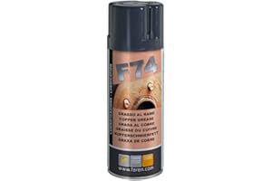 Faren F74 Spray Graisse au Cuivre, Lubrifiant Haute Température Hydrofuge, Propriétés Anti-corrosion et Antioxydantes, Prévention Usure Extrême Pression, 400ml
